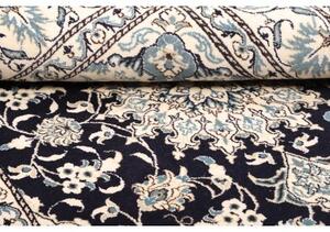 Tappeto Nain Kashmar Medaglione Floreale Blu Scuro Avorio 150x215 Cm