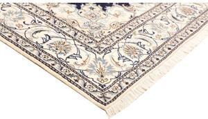 Tappeto Nain Kashmar Medaglione Floreale Blu Notte Avorio 198x292 Cm