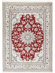 Tappeto Nain Kashmar Medaglione Floreale Rosso Avorio 145x205 Cm