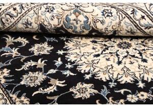 Tappeto Nain Kashmar Medaglione Floreale Blu Notte Avorio 165x245 Cm