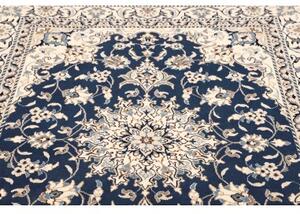 Tappeto Nain Kashmar Medaglione Floreale Blu Avorio 153x207 Cm