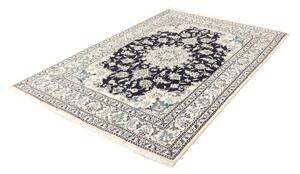 Tappeto Nain Kashmar Medaglione Floreale Blu Scuro Avorio 150x215 Cm