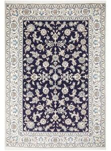 Tappeto Nain Kashmar Floreale Blu Scuro Bianco Avorio 188x282 Cm