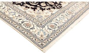 Tappeto Nain Kashmar Medaglione Floreale Blu Scuro Avorio 183x305 Cm