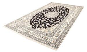 Tappeto Nain Kashmar Medaglione Floreale Blu Scuro Avorio 183x305 Cm