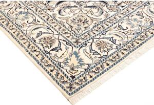 Tappeto Nain Kashmar Medaglione Floreale Marrone Scuro Avorio 203x288 Cm