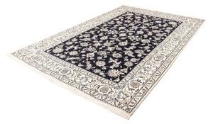 Tappeto Nain Kashmar Floreale Blu Scuro Bianco Avorio 188x282 Cm