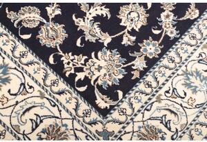 Tappeto Nain Kashmar Floreale Blu Scuro Bianco Avorio 188x282 Cm