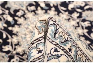 Tappeto Nain Kashmar Medaglione Floreale Blu Scuro Avorio 150x215 Cm
