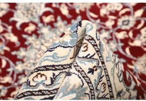 Tappeto Nain Kashmar Medaglione Floreale Rosso Avorio 145x205 Cm
