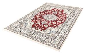 Tappeto Nain Kashmar Medaglione Floreale Rosso Avorio 145x205 Cm