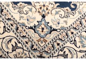 Tappeto Nain Kashmar Medaglione Floreale Blu Avorio 153x207 Cm