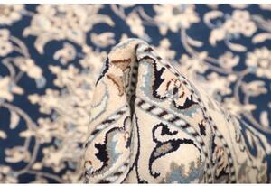 Tappeto Nain Kashmar Medaglione Floreale Blu Avorio 153x207 Cm