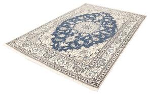 Tappeto Nain Kashmar Medaglione Floreale Blu Avorio 168x240 Cm