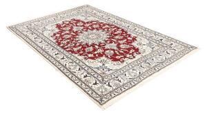 Tappeto Nain Kashmar Medaglione Floreale Rosso Avorio 145x205 Cm