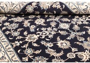 Tappeto Nain Kashmar Floreale Blu Scuro Bianco Avorio 188x282 Cm