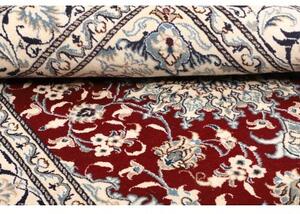Tappeto Nain Kashmar Medaglione Floreale Rosso Avorio 145x205 Cm