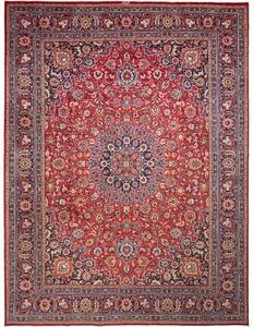 Tappeto Kashmar Medaglione Floreale Rosso Blu Scuro 295x393 Cm