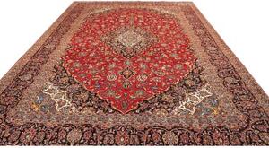 Tappeto Ardakan Medaglione Floreale Rosso Blu Scuro 303x414 Cm
