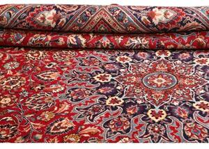 Tappeto Kashmar Medaglione Floreale Rosso Blu Scuro 295x393 Cm