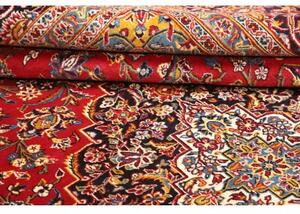 Tappeto Ardakan Medaglione Floreale Rosso Blu Scuro 303x414 Cm