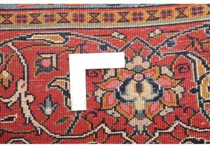 Tappeto Sarough Medaglione Floreale Blu Scuro Rosso Mattone 300x390 Cm