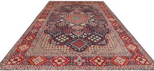 Tappeto Nadjafabad Stilizzato Blu Scuro Rosso 275x410 Cm