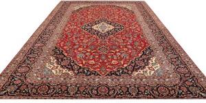 Tappeto Ardakan Medaglione Floreale Rosso Blu Scuro 257x348 Cm