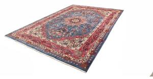 Tappeto Kashmar Medaglione Floreale Blu Rosso 246x350 Cm
