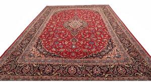 Tappeto Kashmar Medaglione Floreale Rosso Blu Scuro 297x410 Cm