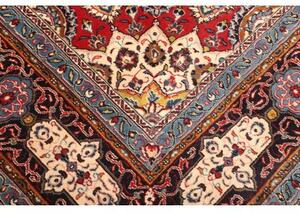 Tappeto Sarough Medaglione Floreale Rosso Blu Scuro 298x390 Cm