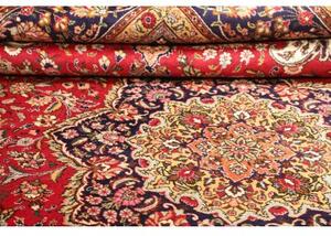 Tappeto Tabriz Medaglione Floreale Rosso Blu Scuro 298x410 Cm
