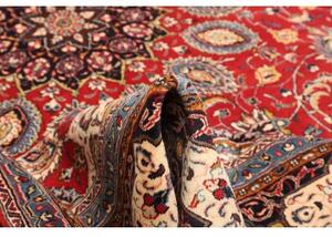 Tappeto Sarough Medaglione Floreale Rosso Blu Scuro 298x390 Cm
