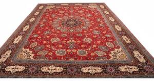 Tappeto Sarough Medaglione Floreale Rosso Blu Scuro 298x390 Cm