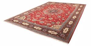 Tappeto Sarough Medaglione Floreale Rosso Blu Scuro 298x390 Cm