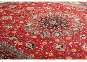 Tappeto Sarough Medaglione Floreale Rosso Blu Scuro 298x390 Cm