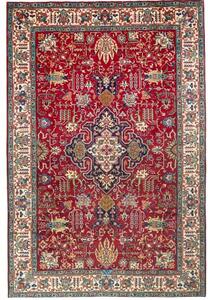 Tappeto Tabriz Stilizzato Rosso Blu 193x286 Cm