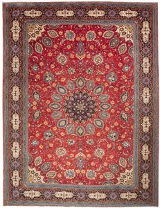 Tappeto Sarough Medaglione Floreale Rosso Blu Scuro 298x390 Cm