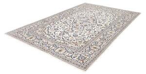 Tappeto Kashan Medaglione Floreale Avorio Blu Cobalto 200x300 Cm