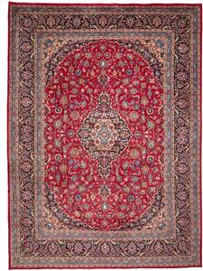 Tappeto Kashmar Medaglione Floreale Rosso Blu Scuro 297x410 Cm