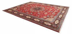 Tappeto Sarough Medaglione Floreale Rosso Blu Scuro 298x390 Cm
