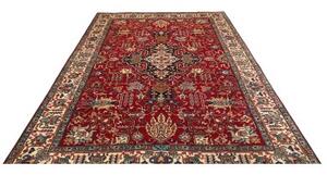 Tappeto Tabriz Stilizzato Rosso Blu 193x286 Cm