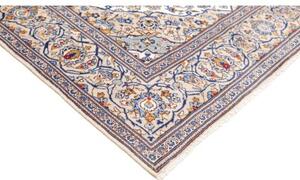 Tappeto Kashan Medaglione Floreale Avorio Blu 195x300 Cm