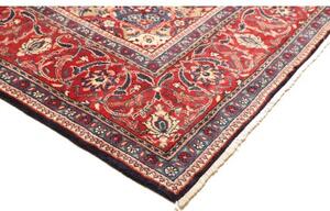 Tappeto Mahal Medaglione Floreale Blu Notte Rosso Mattone 270x365 Cm