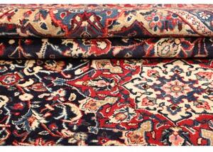 Tappeto Mahal Medaglione Floreale Blu Notte Rosso Mattone 270x365 Cm