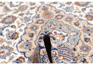 Tappeto Kashan Medaglione Floreale Avorio Blu 195x300 Cm