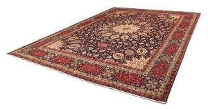 Tappeto Tabriz Medaglione Floreale Blu Notte Rosso Cremisi 300x395 Cm