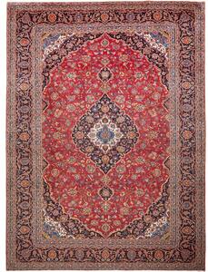 Tappeto Ardakan Medaglione Floreale Rosso Blu Scuro 305x415 Cm