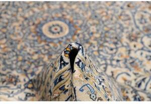 Tappeto Kashan Medaglione Floreale Avorio Blu 250x392 Cm