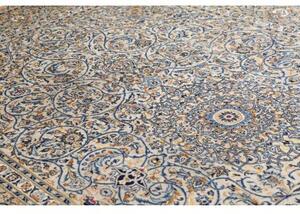 Tappeto Kashan Medaglione Floreale Avorio Blu 250x392 Cm